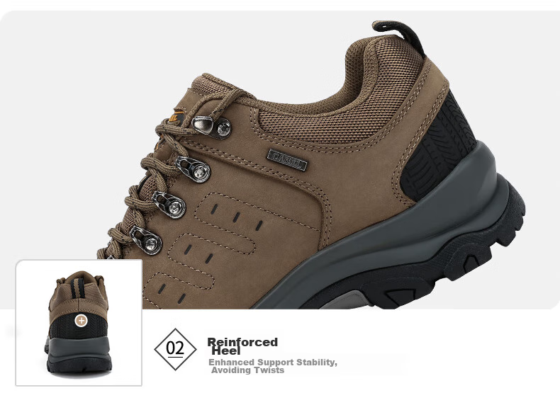 CAMEL Outdoor Hiking Shoes for Men, Leather, Durable, Shock-Absorbing, Casual Sports Shoes for Climbing, Model 6935 24