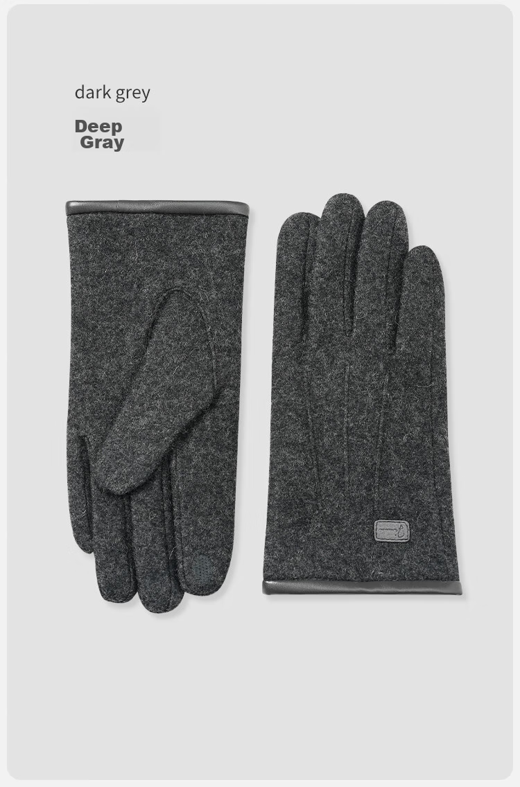 JIUMU Wool Thermal Gloves for Men, Winter Thickened Fleece-Lined Windproof Cold-Resistant Touchscreen Compatible Gloves 13