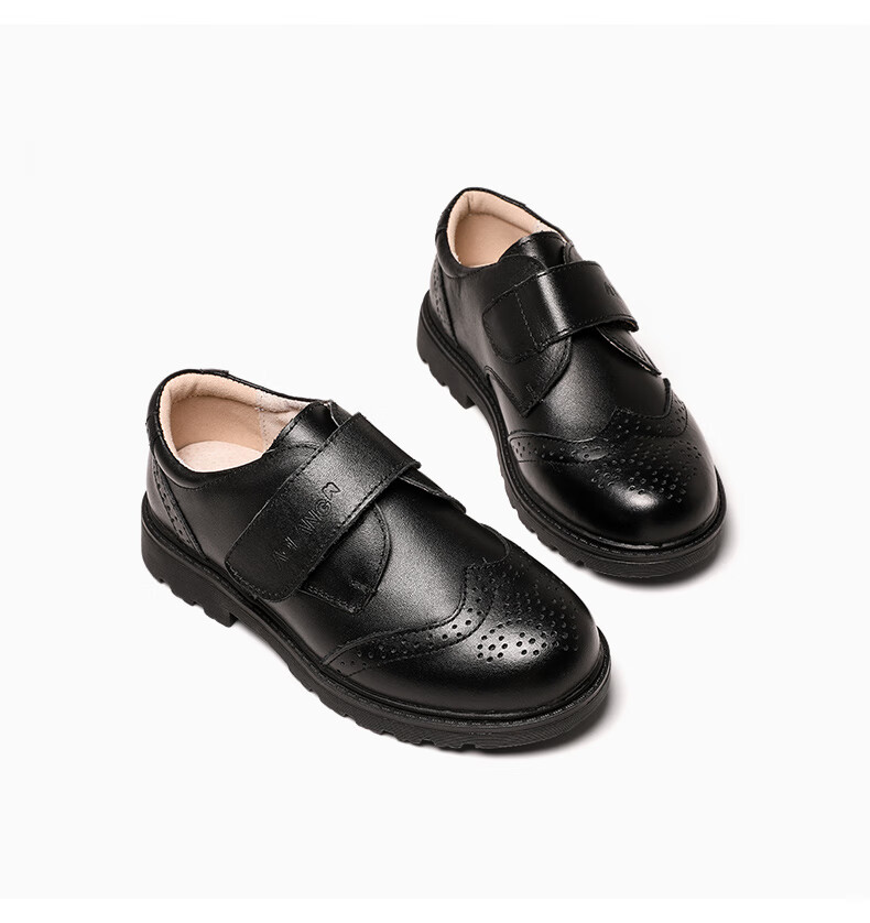 Aokang Boys' Leather Shoes, Black Soft-Soled Performance Shoes, Spring And Autumn New Style Children's Shoes, British Style Genuine Leather Performance Shoes for Older Childre 5