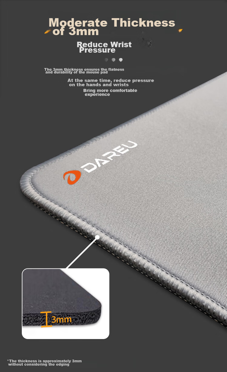 DAREU Gaming Mouse Pad, FPS Smooth Thickened Precision Edge-Locked, Water-Resistant Computer Keyboard Office Extra Large Desk Pad, Gold-Gray 800*300*3mm Valorant 5