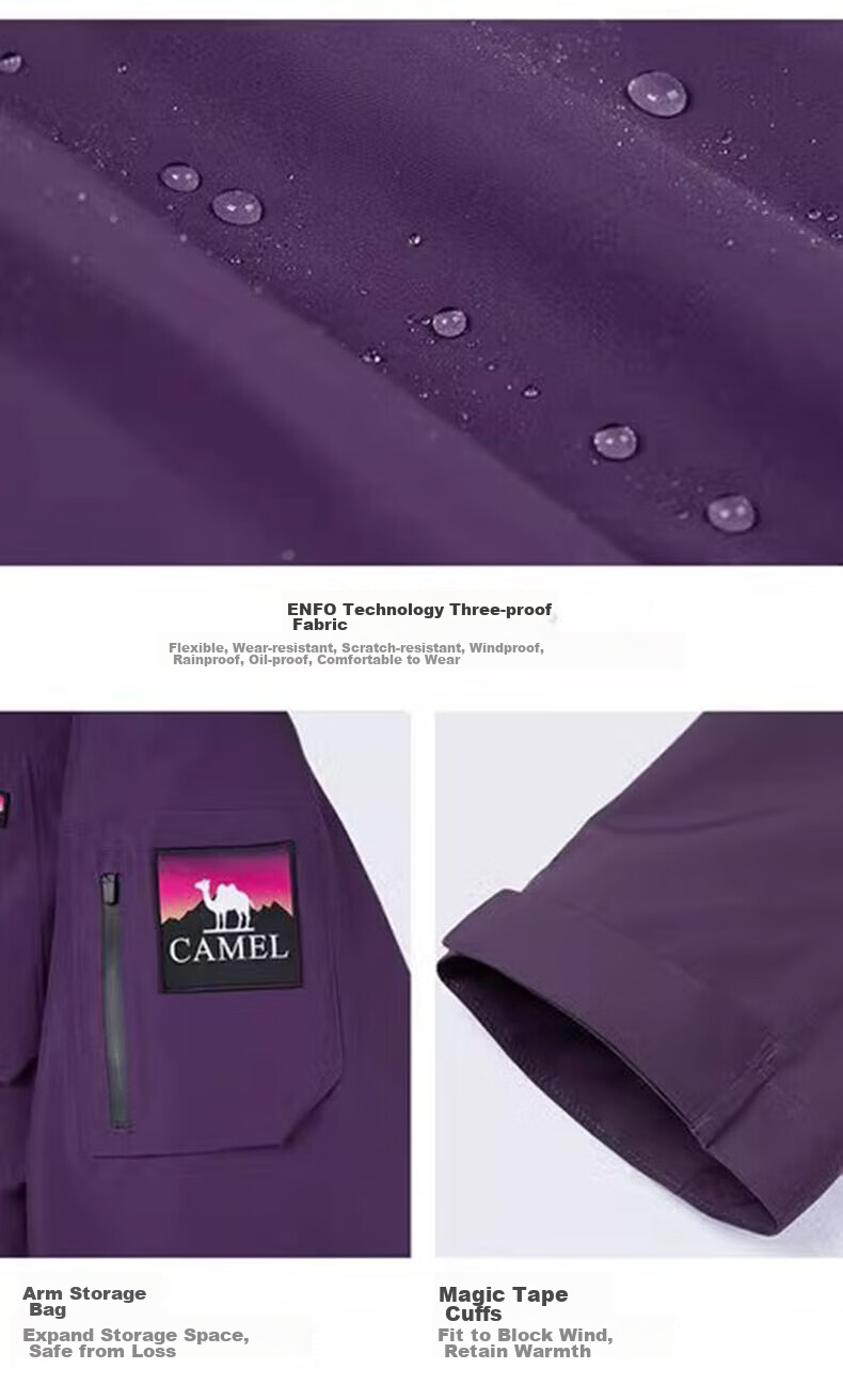 CAMEL [Wang Junkai's Choice] CAMEL King's Armor Three-In Jacket for Men And Women, Windproof And Waterproof Mountaineering Coat for Autumn And Winter 33