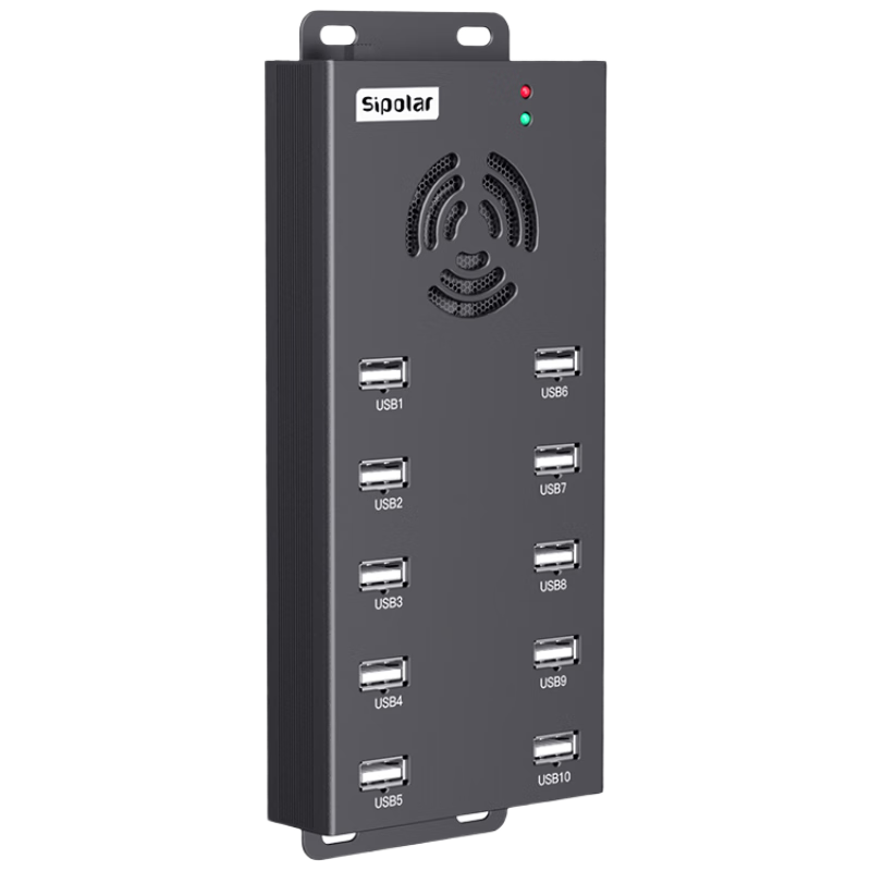 SIPOLAR Expansion Dock with Power Supply, 120W High-Power Hub, USB2.0 Splitter, 10 Ports Industrial Grade A-400 (1.4 Meters), HUB for Phone Group Control, Flashing Phones, Hard Drive, Single Port 2A