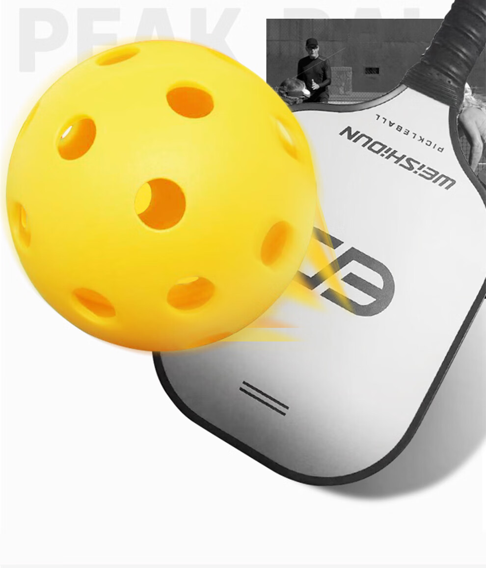 Wisdomton Pickleball Professional Grade 40-Hole Injection Molded Indoor Outdoor Training Pickleball Sports Set 5