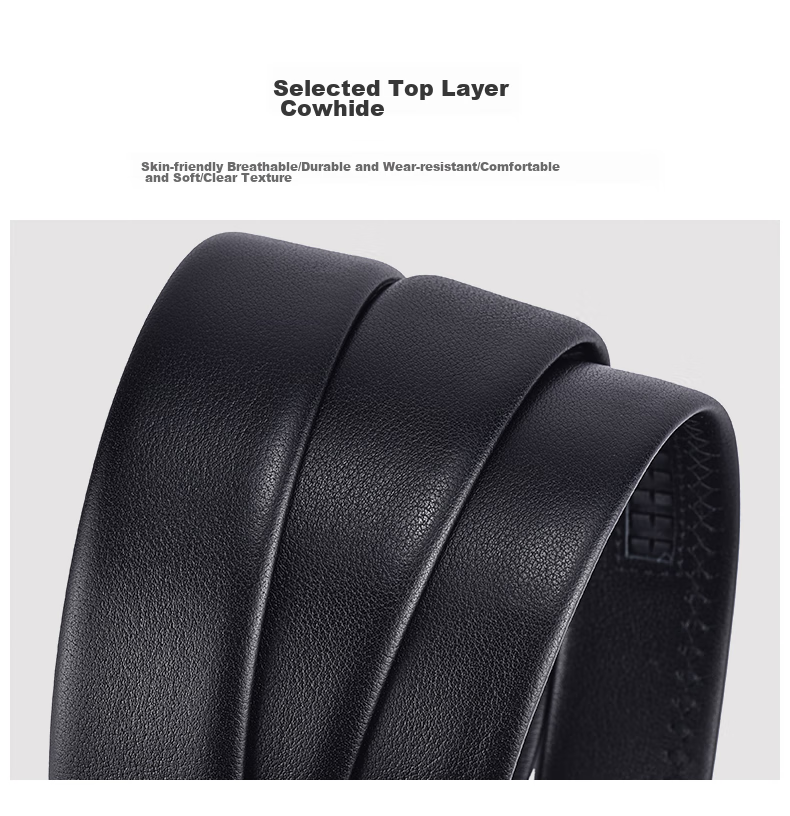 Hush Puppies Men's Leather Belt, Classic Automatic Buckle Waistband, Urban Trendy Casual Business Party Birthday Gift for Boyfriend 4