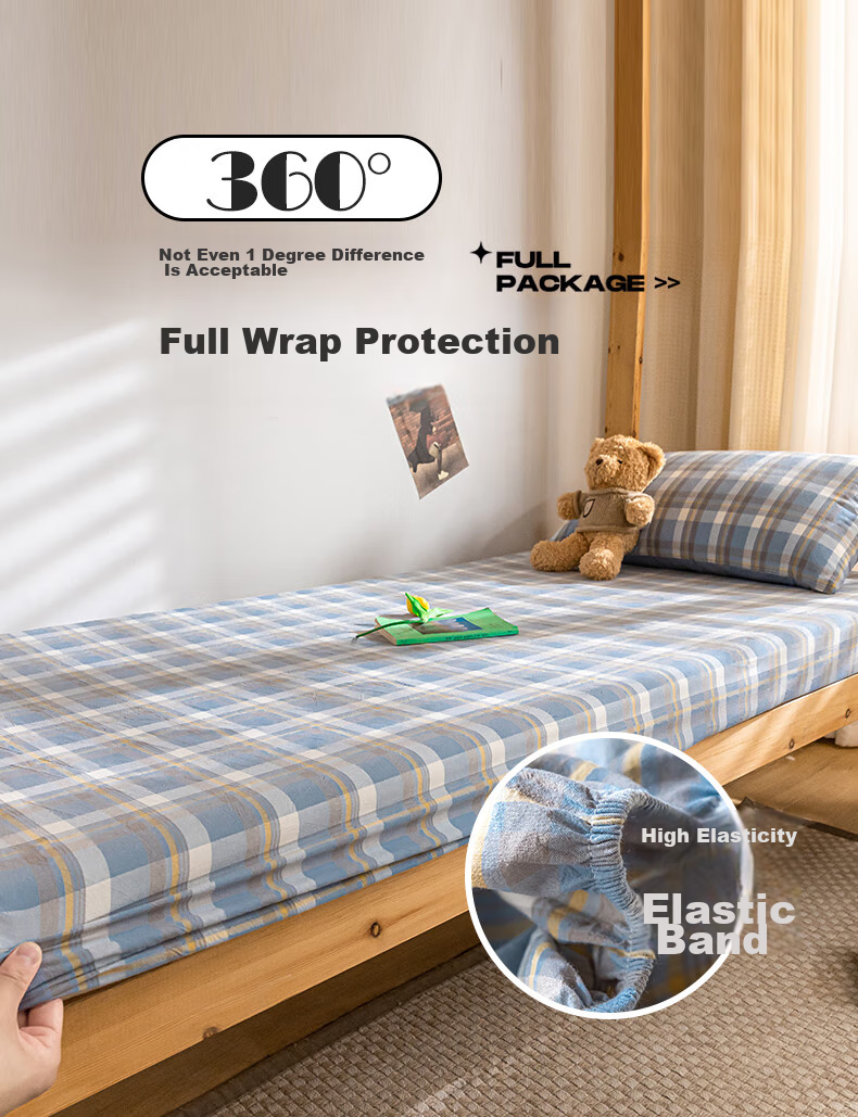 Hengyuanxiang Class A Pure Cotton Bed Sheet, Mattress Cover for Student Dormitory, Protective Cover to Prevent Dirt, Washable Bedspread, 80*200cm 16