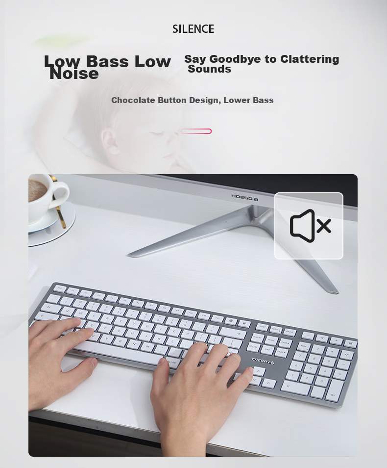 CHERRY DW9100 Wireless Keyboard And Mouse Combo, Bluetooth Dual-Mode Keyboard And Mouse, Computer Keyboard, Office And Business Use, SX Scissor Foot Ultra-Thin Keyboard, Rechargeable Black Model 11