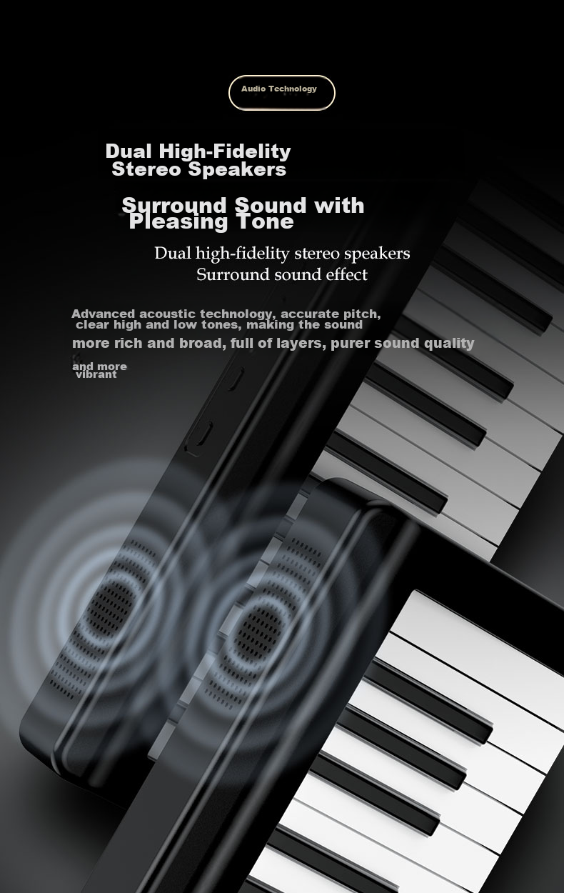 Terence Roll-Up Piano, 88 Keys, Foldable Electronic Piano, Portable, for Adults And Children, Performance Keyboard 7