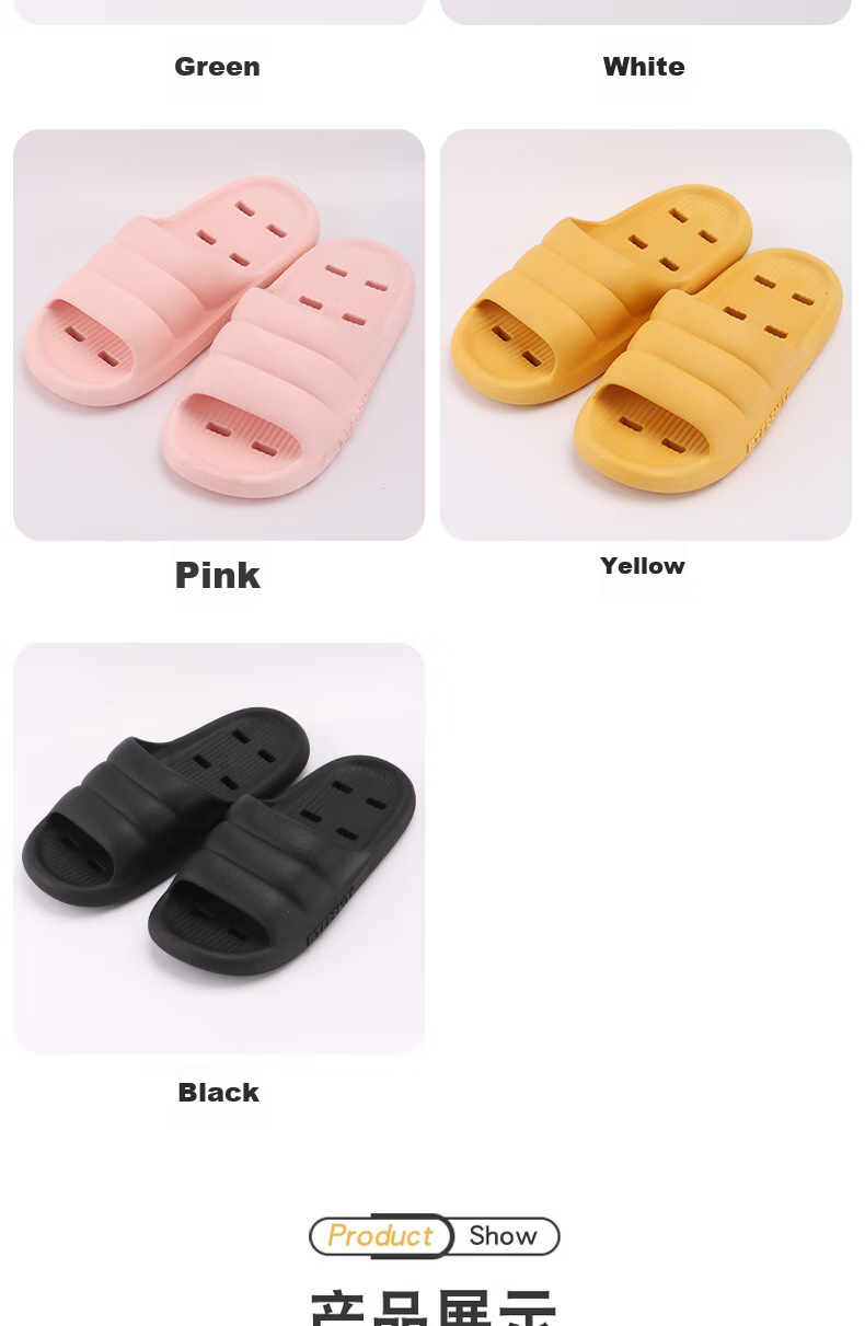 IQGD Slippers for Men And Women, Indoor/outdoor Home Bathroom Clogs, Couple Style, 2402 [Black], Size 36-37 10
