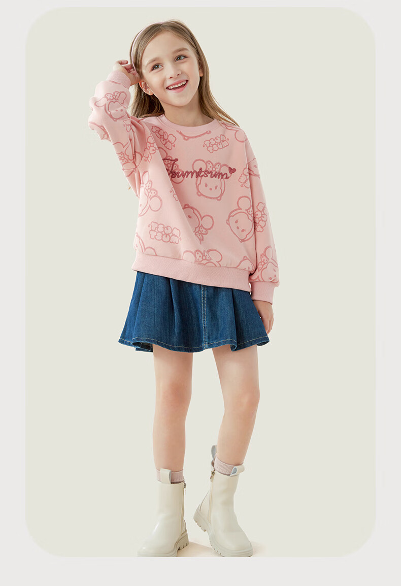 Disney Children's Sweatshirt, Girls' Autumn Casual Top, Big Kids Stylish Versatile Clothing, Z233016 Purple, 150cm 6