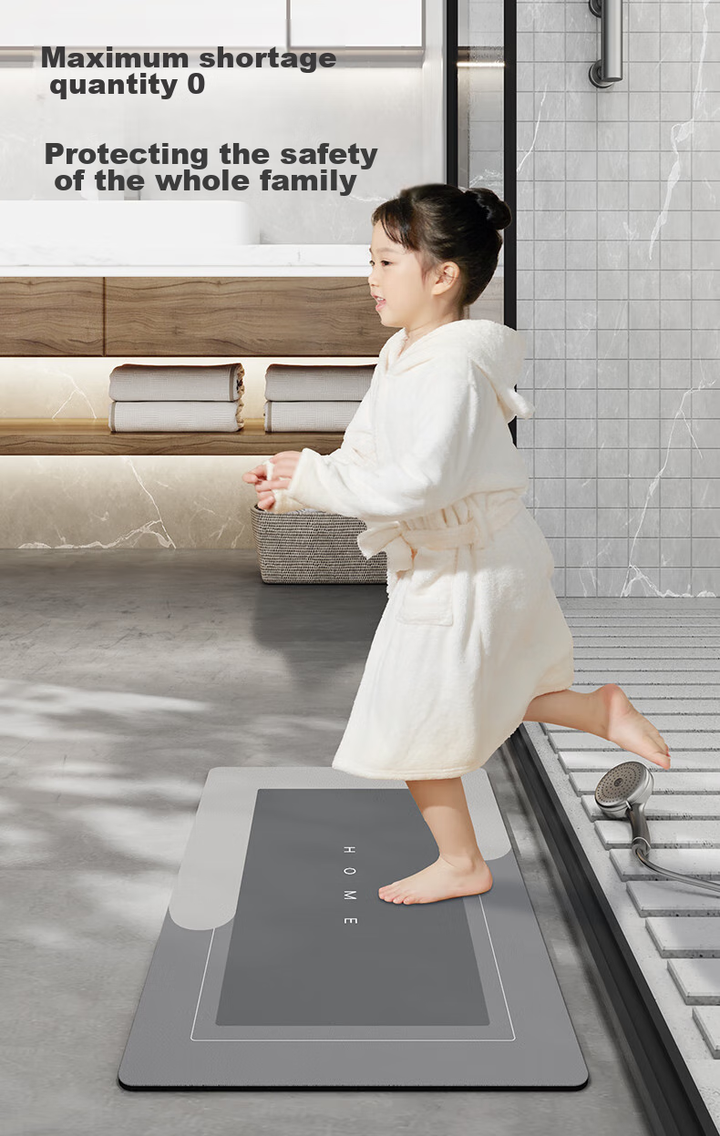 Da Jiang Bathroom Mat Absorbent Quick-Dry Toilet Door Floor Mat 40x60cm 7