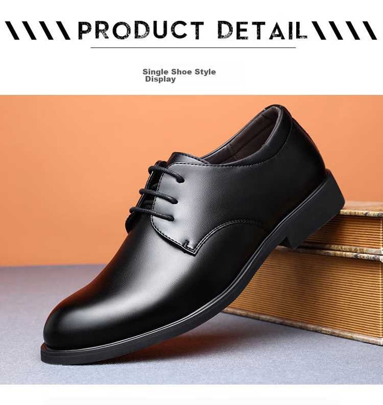 BEIOUTU Men's Lace-Up Formal Business Shoes, British Style Comfortable Work Commute Leather Shoes for Men, Size 178 Black, Size 39 9
