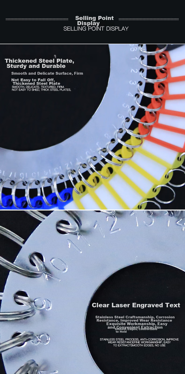 Elifo Key Ring, Landlord Key Tray Management Numbered Key Storage Organizer, Key Chain Organizer with Multiple Hooks, Key Tag Labels, Key Classification Rings And Bracelets 3