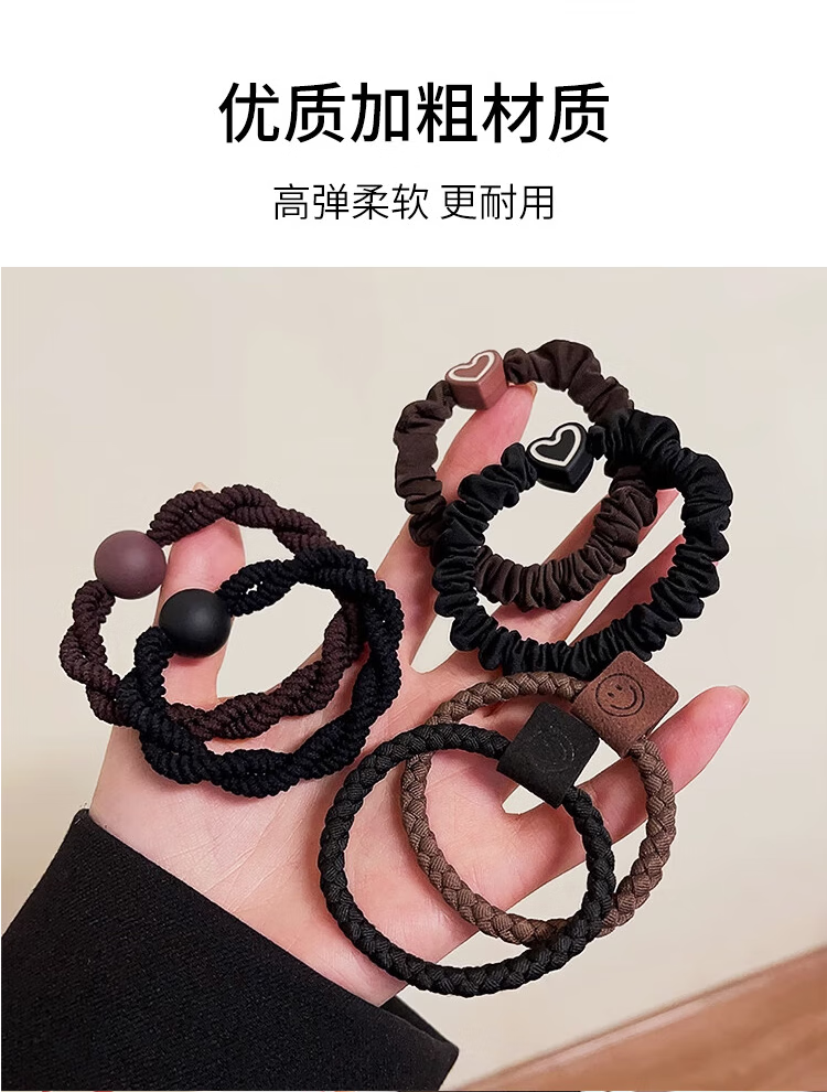 Yefili 12-Pack High Elasticity Seamless Extra Wide Thick Hair Ties Durable Hair Bands for Women High Ponytail Hair Accessories 6
