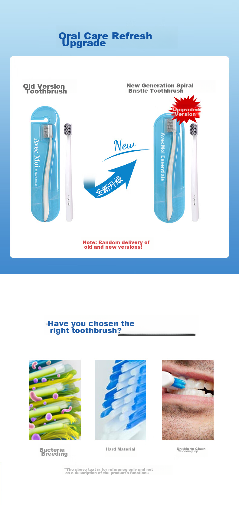 Avec Moi Toothbrush, Soft And Flexible Bristles, Adult Fine Bristle Care Toothbrush, 1 Pack (Gentle on Gums, Deep Cleaning) 2