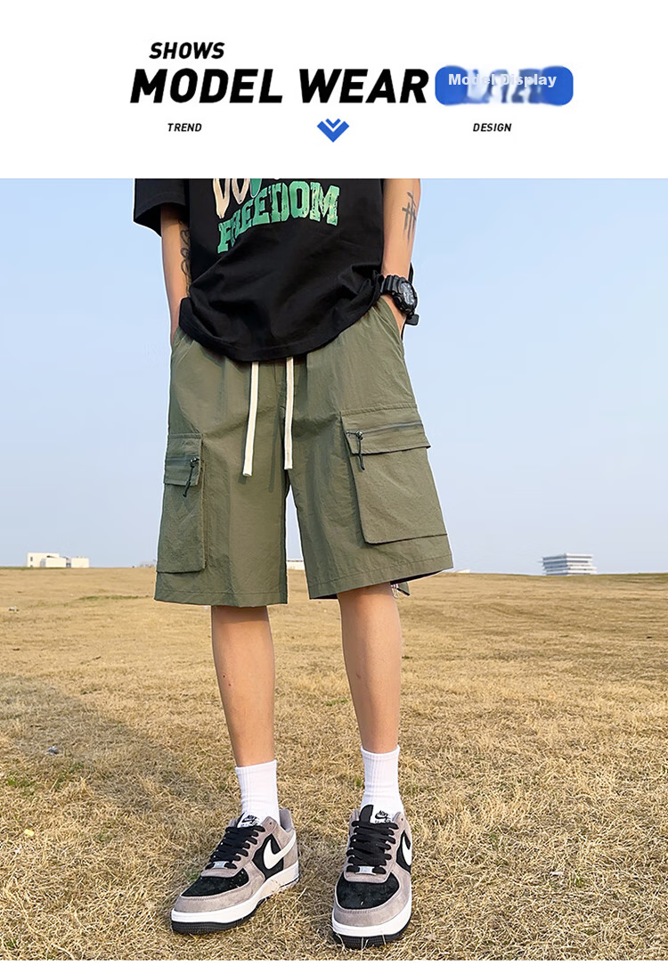 I'M DAVID Ice Silk Shorts for Men, Summer Casual Workwear Loose-Fit Five-Point Pants, Thin Mid-Length Trousers, Black, M 7