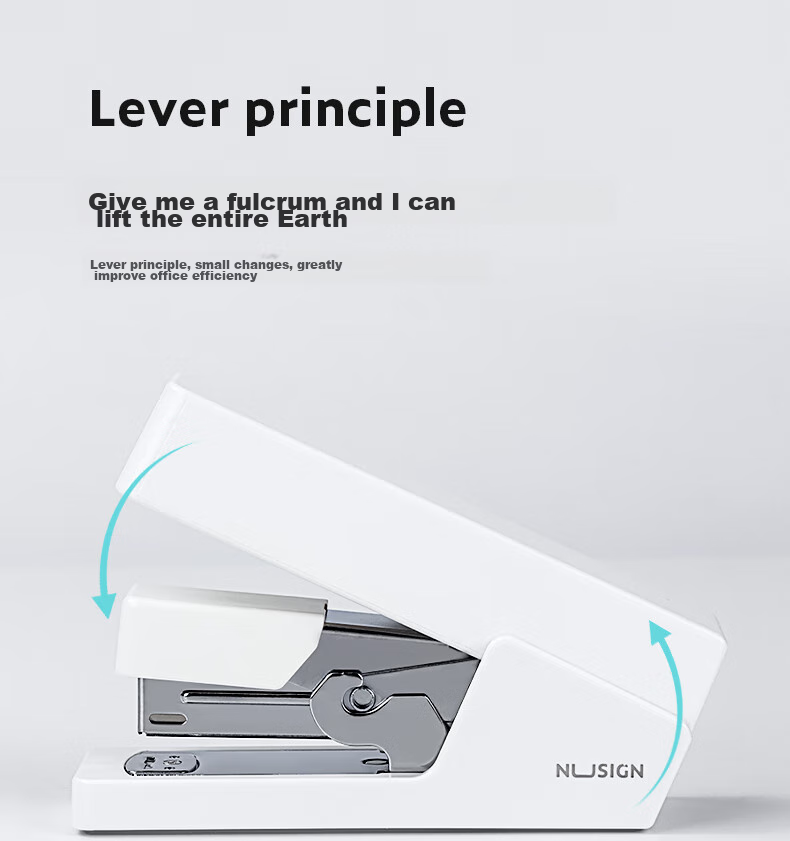 Deli Low-Force Stapler for Office Use, 30 Pages, Low-Force Stapler for Students, National Patent, Office Supplies, Ivory White NS081 2