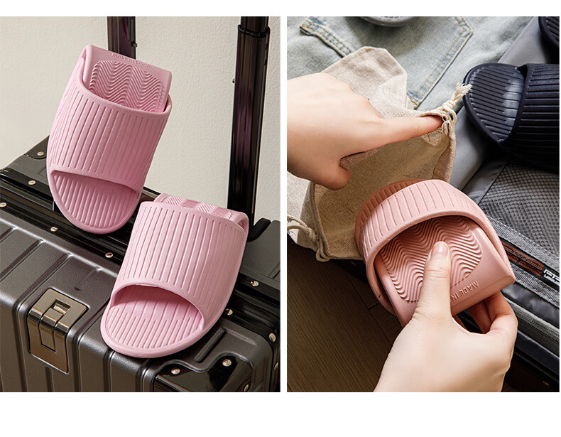 GUOLUOFEI Foldable Portable Ultra-Light Slippers for Travel And Business Trips, Hotel Bathroom Slippers for Men And Women in Summer, Gray, Size 44/45 5