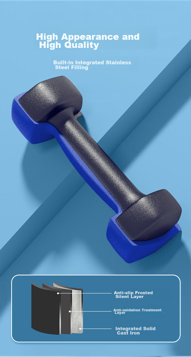 Chengyue Color-Coated Dumbbells for Men And Women, Home Fitness Shaping Equipment Set, 4kg*2 Gray CY-528 5
