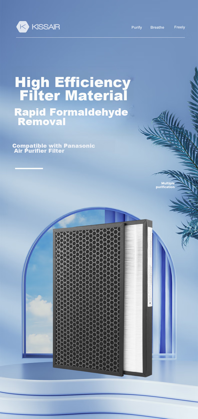 KISSAIR Compatible Air Purifier Filter for Panasonic F-PXF35C/F-PDF35C/F Air Purifier Filter Element 1