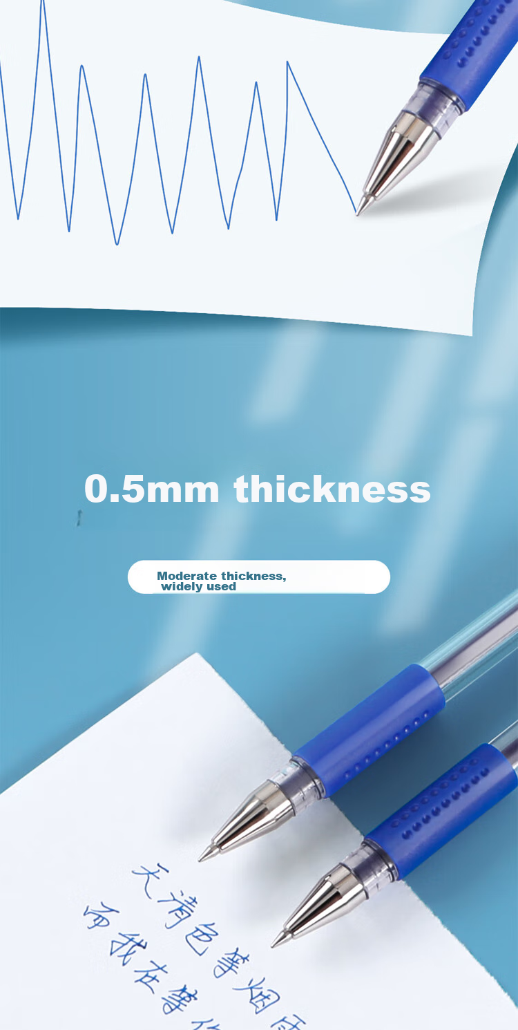 M&G Classic Wind Speed Q7/0.5mm Blue Gel Pen with Bullet Tip, Smooth Writing, Pull-Off Cap, Office Pen, 12 Pcs 3