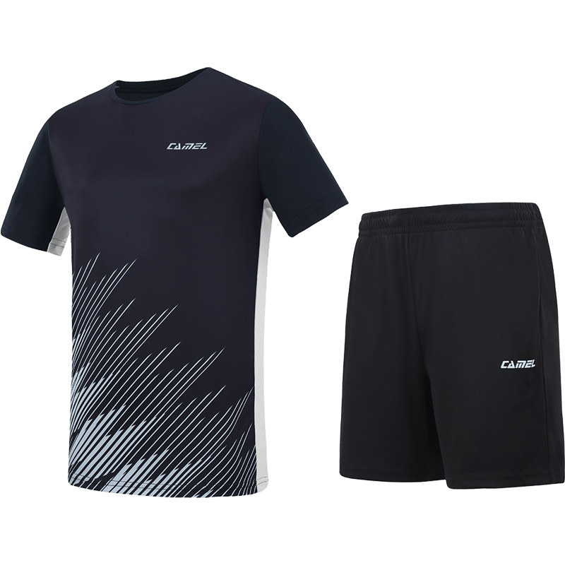 CAMEL Short-Sleeve Shorts Sports Set for Men, Summer New Style Sun Protection Quick-Dry Running Badminton T-Shirt Casual Sportswear
