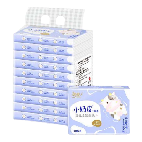 C&S Lotion Paper, 3-Ply, 40 Sheets*10 Packs, Soft Baby Skin Wipes, Gentle Tissue Paper, Portable Small Pack
