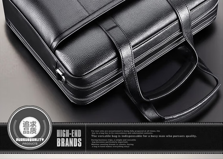 SEPTWOLVES Briefcase for Men, Top-Grain Leather Business Shoulder Crossbody Large Capacity 15.6-Inch Laptop Handbag, Holiday Gift 4