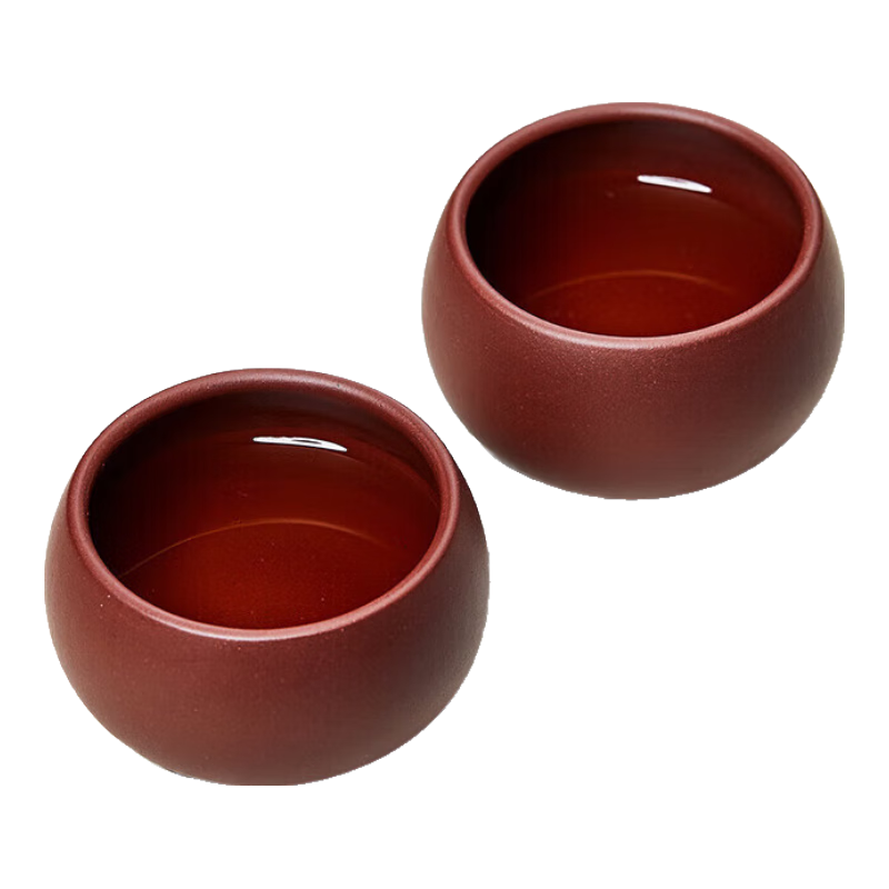 Zunhu Purple Clay Tea Cups, Tasting Cups, Kung Fu Tea Accessories, Host Cups, Jianzhan Small Tea Bowls, Set of 2, Orchid Cups, 80ml
