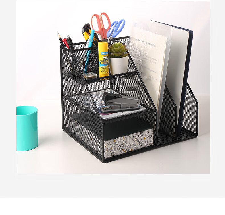 KW-Trio [No Installation Required] Desktop Metal Storage Organizer File Holder Document Basket File Rack File Stand / Stationery Organizer File Holder 13