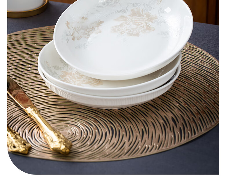 Taoxianghui Jingdezhen High-Quality White Porcelain Jade Clay High-Temperature Tableware Bowls Plates Spoons Chopsticks Ceramic Bowls And Dishes for Home Use, 14-Piece Gift Dinnerware Set 7