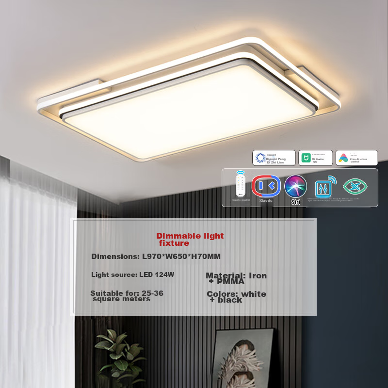 NVC LED Ceiling Light, Suitable for Areas up to 25㎡, Smart Dimming Living Room Main Light, Modern Minimalist Lighting Fixture, 124W 4960lm