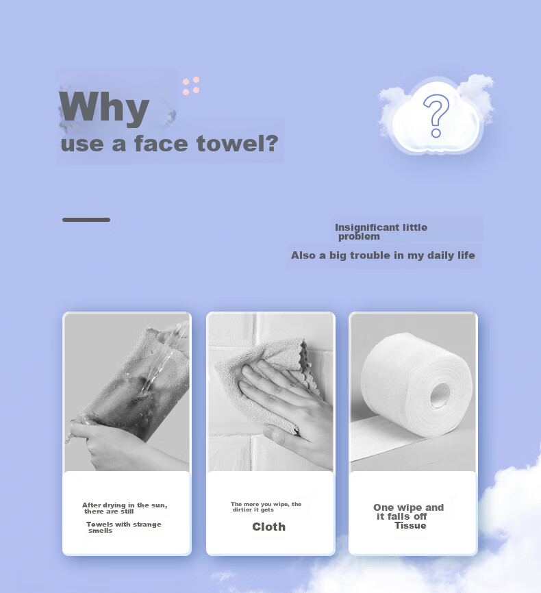 Grace Disposable Face Towels, Thickened, for Mothers And Babies, Dual-Use Wet And Dry, Soft Cotton Wipes, Pearl Pattern, Absorbent Facial Cleansing Wipes, 60 Sheets Per Pack 4