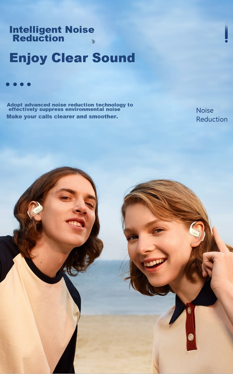 Newmine LY25 Open-Ear Bluetooth Headphones, True Wireless, Non-In Sports Running Headset with Ultra-Long Battery Life, Call Noise Reduction, Compatible with Huawei, Xiaomi, Android Devices 5