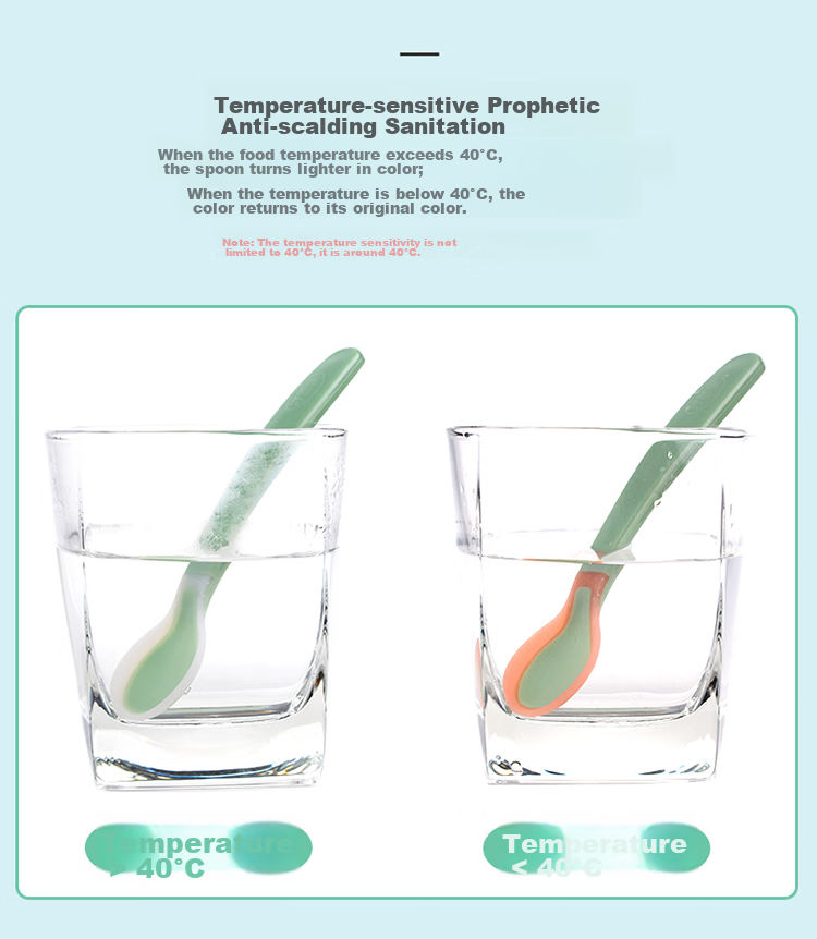 Evorie Baby Spoon And Soup Ladle, Children's Tableware with Temperature Sensing, Set of Two (Off-White), for Ages 0 And Above 4