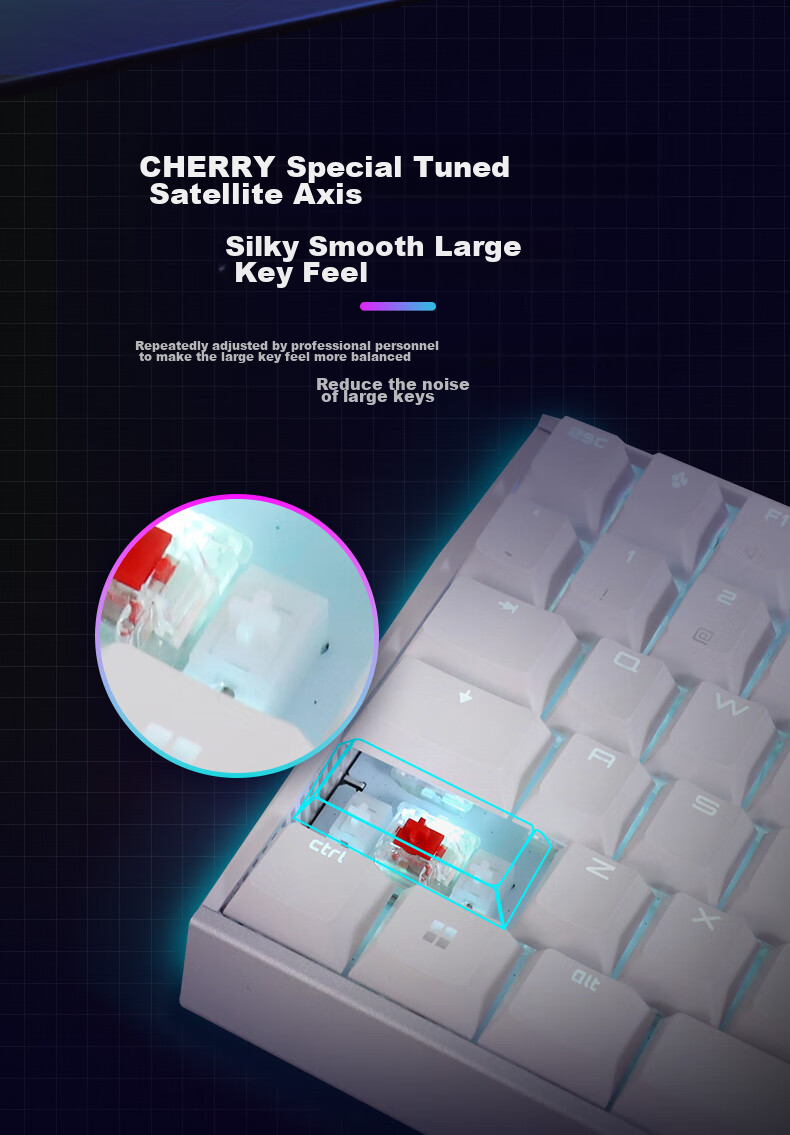CHERRY MX3.0S Wireless Keyboard, Mechanical Keyboard with 108 Keys, Office And Gaming Keyboard with Bluetooth Triple-Mode, RGB Lighting Effects, Aluminum Alloy Shell, Compatible with Windows/Mac 9
