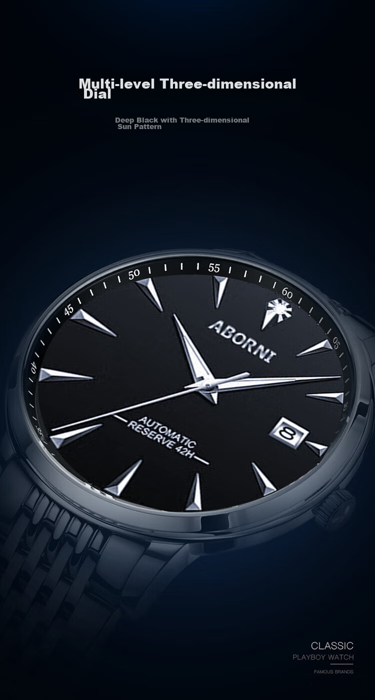 ABORNI Quartz Watch for Men, Mechanical Feel, Business Casual, Fashionable Chinese Watch, New Year's Gift for Boyfriend Or Husband 14