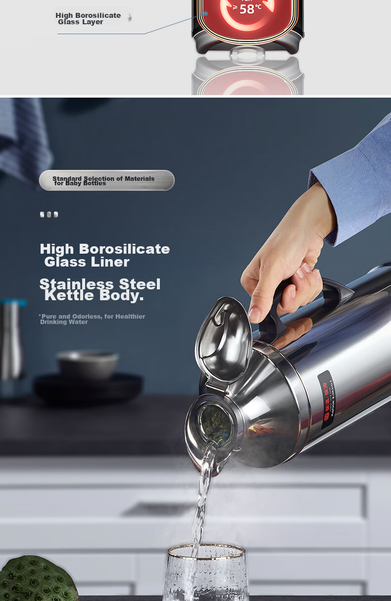 SIMELO Insulated Bottle, Large Capacity for Home Use with Glass Inner Liner, Hot Water Thermos for Student Dormitory, Warm Water Jug, Kettle, 3.2L 6