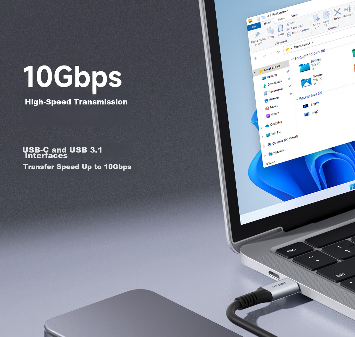 Hagibis Hard Drive Enclosure Expansion Dock, Type-C Expansion Port, USB Multi-Interface Adapter, HDMI Converter, Thunderbolt 4 Compatible, Suitable for Apple Computers, Mac Laptops, M.2 Expansio 11
