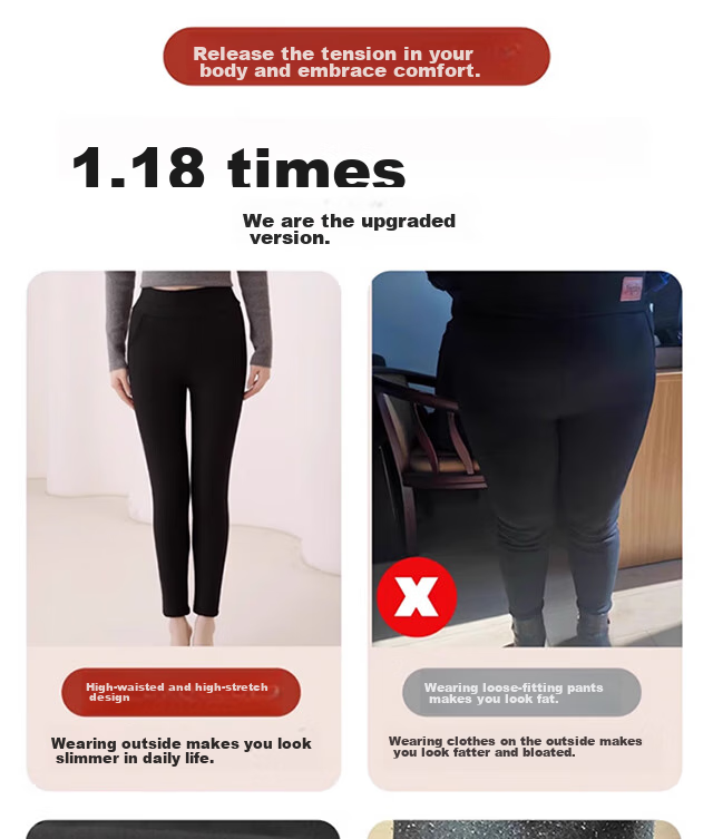 LangSha Wool Thermal Pants for Women, Outdoor Wear, Winter, Extra Thick, Cold-Resistant, Knee Protection for Northeast China, Thick High-Waist Large Size Cotton Pants, Base Layer Pants 18