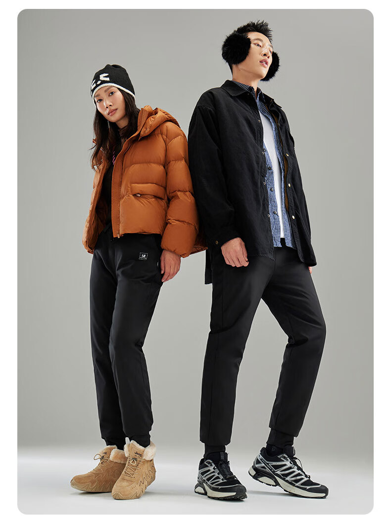 Xiongmaoxiangban down Pants for Men And Women, Autumn And Winter Style, Fleece-Lined Thickened Trousers, Warm Cotton Pants, Suitable for -30°C in Northeast China, Outdoor Wear, Duck Dow 12