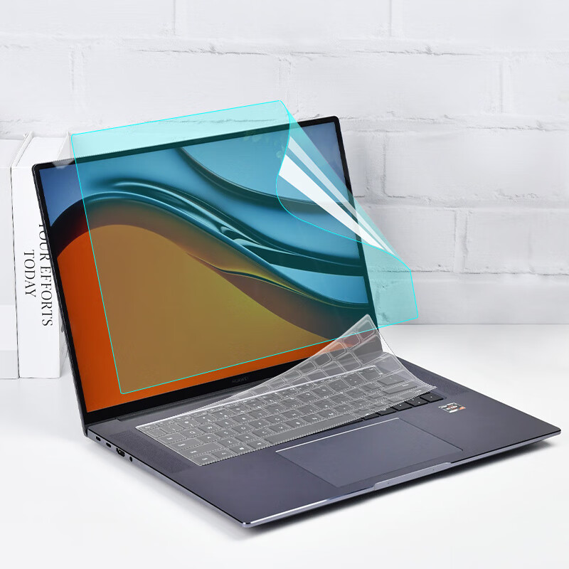 Jiasu Huawei MateBook16 Ryzen Edition, 16-Inch Keyboard Cover + Anti-Blue Light Screen Protector, Anti-Blue Light Eye-Friendly Full Screen Film, High Definition Transparent Easy-To Screen Film Set