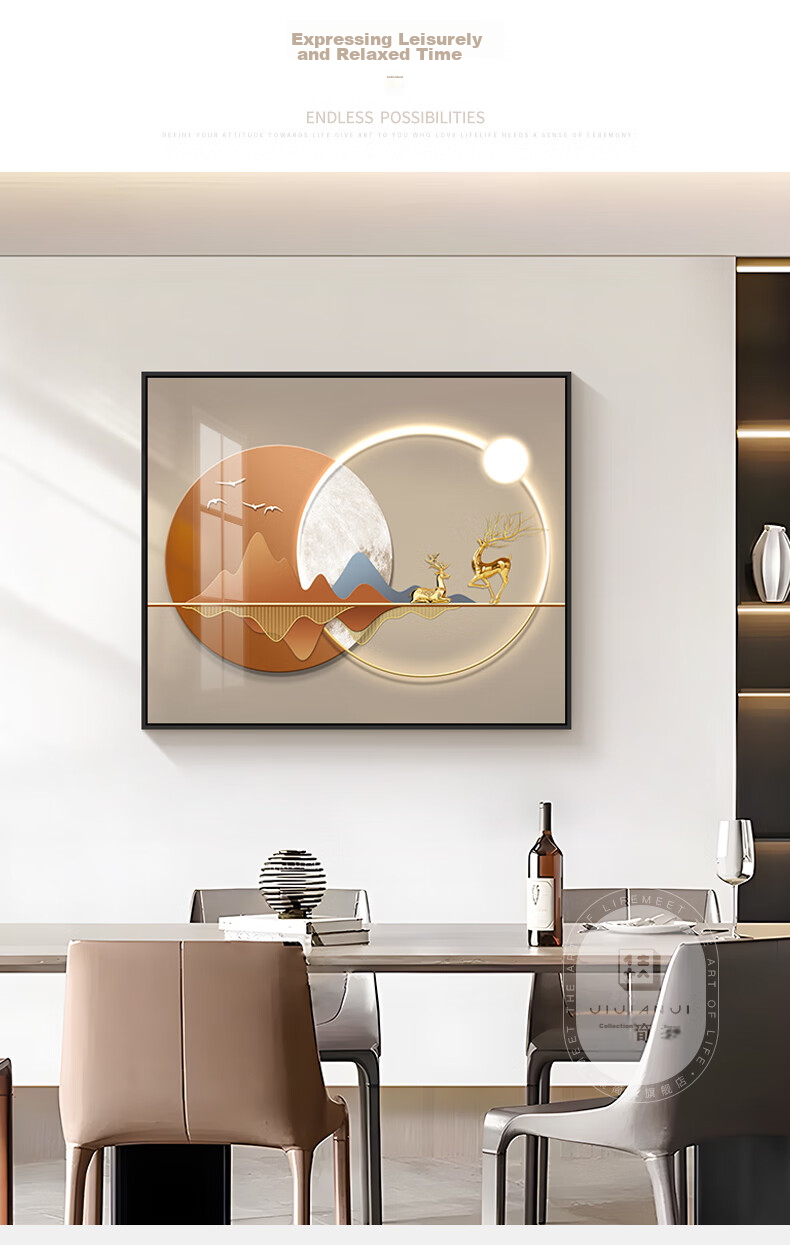 JIJUANJI Luxury Electric Meter Box Decorative Painting, Modern Distribution Box, Restaurant Electrical Switch Cover, Hanging Painting, Fu Lu Xiang Ying 7