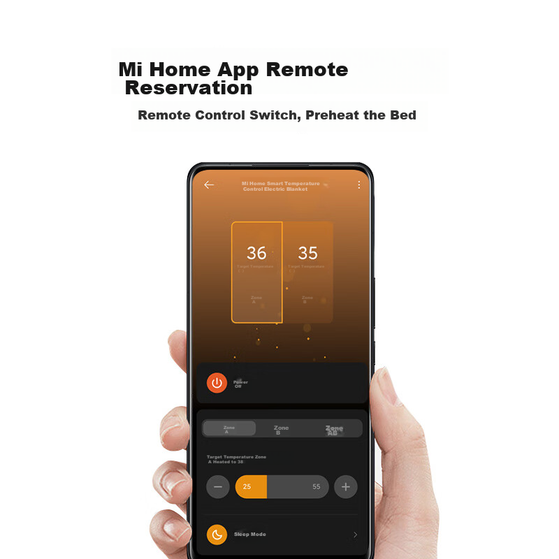 MIJIA Dual-Person Smart Rapid Heating Silent Electric Blanket with Remote Control, Left And Right Dual Control, Water Heating Blanket, 1.5 Meters
