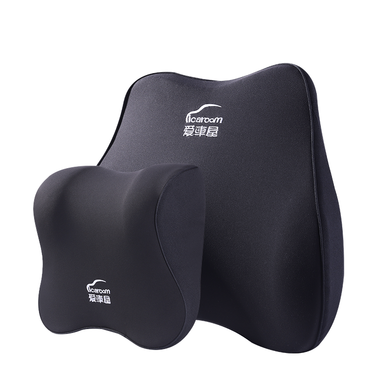 ICAROOM Natural Latex Car Headrest And Lumbar Support, Neck Pillow for Driving, Car Seat Cushion Set with Backrest And Waist Pad