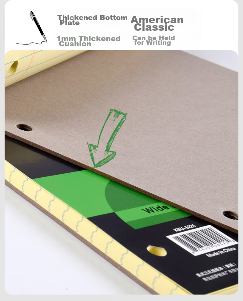 KAISA Three-Ring Notebook A4+/65 Sheets American-Style Lined Notebook, Thin Crisp Pages, White, 3-Ring Binder, DIY Loose-Leaf, 3 Books 7