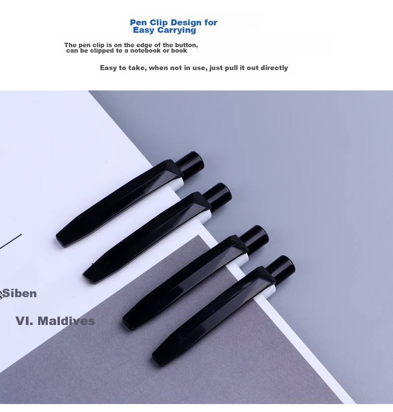 BAOKE B59 1.0mm Medium Oil Retractable Ballpoint Pen, White Barrel, Black Ink, 12 Pens/box 6