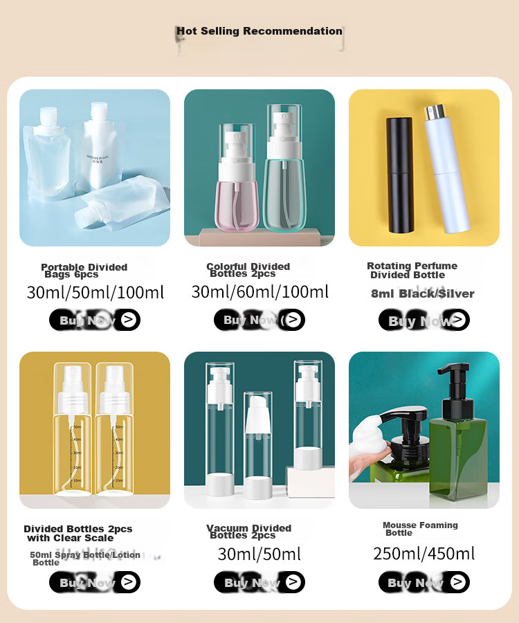 Meifuyu Portable Travel Cosmetic Disposable Dispensing Bags (Set of 6), Business Trip Liquid Storage And Dispensing Bottles MF8563 1