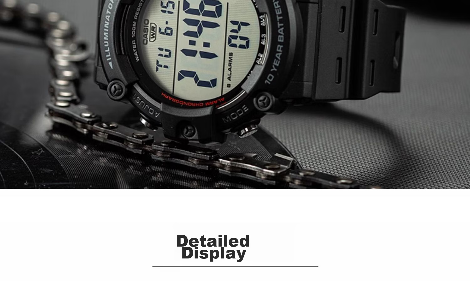 Casio Watch for Men, Large Digital Display, Sports, High School Students, Unisex Watch, Electronic Watch, Gift, AE-1500WH 12