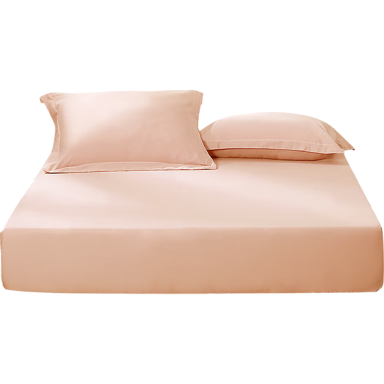 FUANNA Fitted Sheet, 100-Count Long-Staple Cotton, Single Fitted Sheet, Non-Slip And Dirt-Resistant Mattress Protector, 120*200cm, Lisha Gold