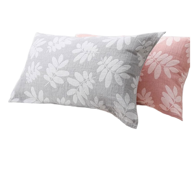KING SHORE Pure Cotton Pillowcase Set of 2, 3A Grade Antibacterial Double-Layer Gauze Style, Sweat-Absorbing Breathable Adult Couple Pillowcases, Pack of 2
